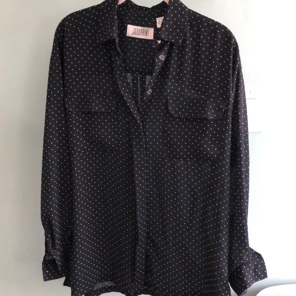 Josephine black and white polka dot blouse, M/L